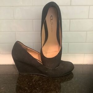 Black Wedge Pump Shoes Sz 8